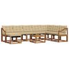 vidaXL Conjunto de sof&aacute;s de exterior con coj&iacute;n 9 pcs Natural y Beige