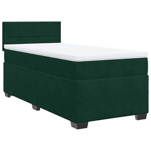vidaXL Cama box spring con colch&oacute;n terciopelo verde oscuro 100x200 cm
