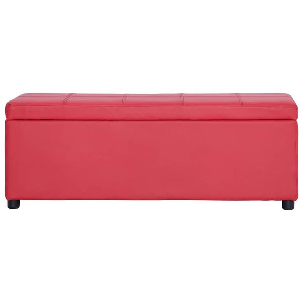 vidaXL Banco con espacio de almacenaje 116 cm cuero sint&eacute;tico rojo