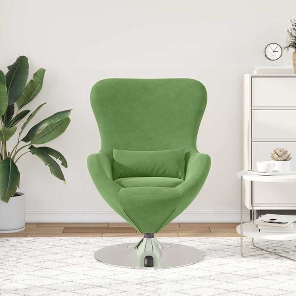 vidaXL Sill&oacute;n huevo Verde claro Terciopelo