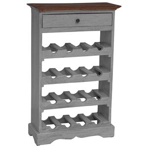 vidaXL Botellero de madera maciza de caoba 55x23x85 cm
