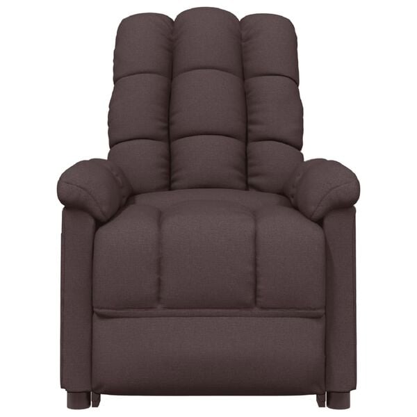 vidaXL Sill&oacute;n reclinable el&eacute;ctrico tela marr&oacute;n oscuro