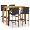vidaXL Conjunto de bar para jard&iacute;n 5 piezas negro
