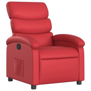 vidaXL Sill&oacute;n reclinable de cuero sint&eacute;tico rojo