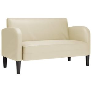 vidaXL Sof&aacute; Loveseat color crema 110 cm cuero sint&eacute;tica