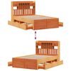 vidaXL Cama con estanter&iacute;a sin colch&oacute;n madera maciza marr&oacute;n 135x190cm