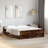 vidaXL Cama con cajones madera de ingenier&iacute;a roble ahumado 140x190 cm