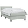 vidaXL Cama box spring con colch&oacute;n terciopelo gris claro 80x210 cm