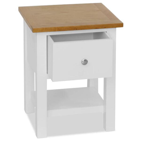 vidaXL Mesita de noche de madera de roble maciza 36x30x47 cm