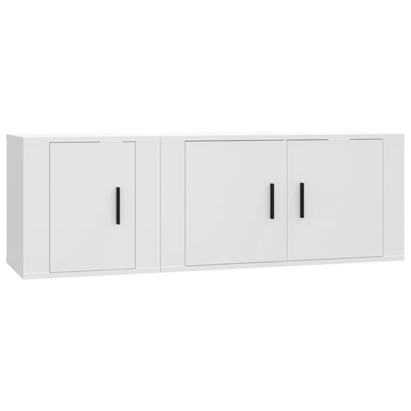 vidaXL Set de muebles de TV 2 piezas madera contrachapada blanco