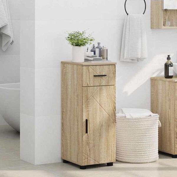 vidaXL Gabinete de Ba&ntilde;o con caj&oacute;n Roble Sonoma 30 x 35 x 80 cm