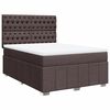 vidaXL Cama box spring con colch&oacute;n tela marr&oacute;n oscuro 140x200 cm