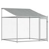 vidaXL Jaula de perros techo y puerta acero galvanizado gris 12x2x2 m