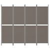 vidaXL Biombo divisor de 4 paneles de tela gris antracita 200x180 cm