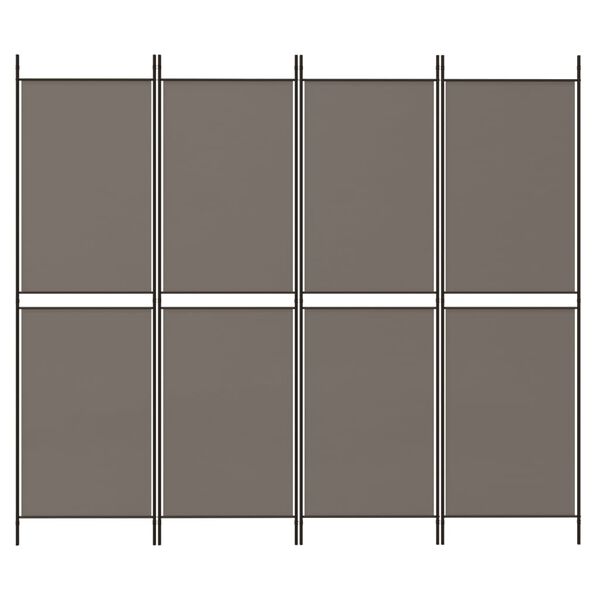 vidaXL Biombo divisor de 4 paneles de tela gris antracita 200x180 cm