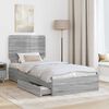 vidaXL Cama con almacenamiento con cabecera Gris Sonoma 75 x 190 cm