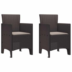 vidaXL Silla de Jard&iacute;n 2 uds. Marr&oacute;n Polipropileno