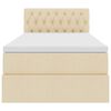 vidaXL Cama con almacenamiento y LED con LED Crema 90 x 190 cm tela