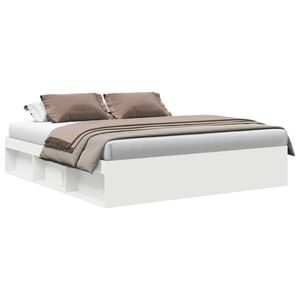vidaXL Estructura de cama doble sin colch&oacute;n blanco 180x200 cm