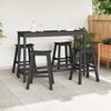 vidaXL Juego de Bar en el Jardín 4 pcs Negro HDPE
