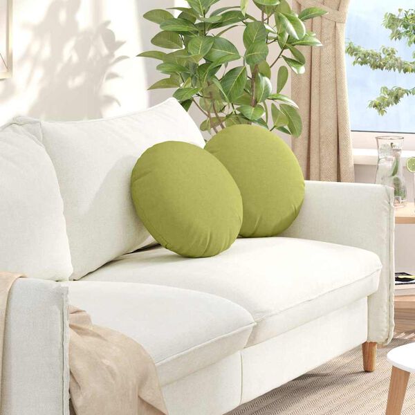 vidaXL Cojines para asiento 2 pcs Verde claro Ø40 x 13 cm tela