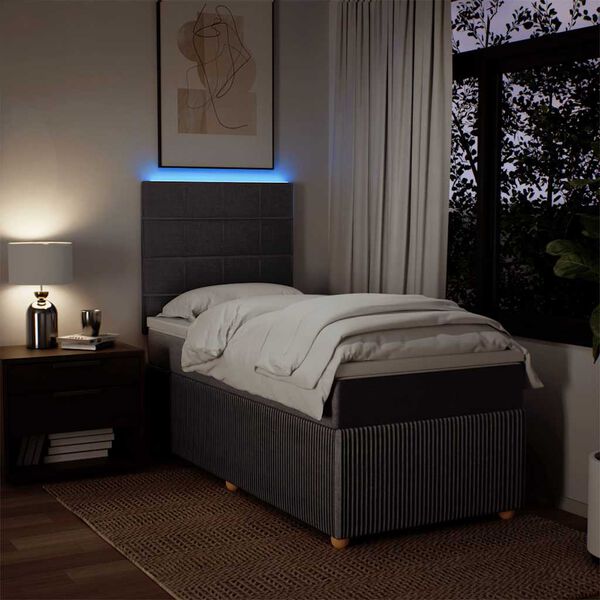 vidaXL Cama box spring con colch&oacute;n tela gris taupe 80x200 cm