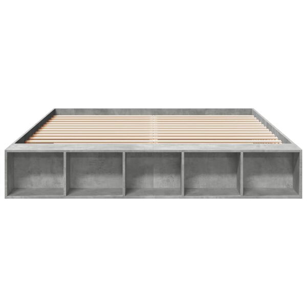 vidaXL Estructura de cama madera de ingenier&iacute;a gris hormig&oacute;n 180x200cm