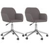 vidaXL Sillas de comedor giratorias 2 unidades tela gris oscuro