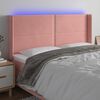 vidaXL Cabecero con LED de terciopelo rosa 203x16x118/128 cm