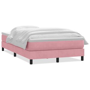 vidaXL Cama box spring con colch&oacute;n terciopelo rosa 120x220 cm
