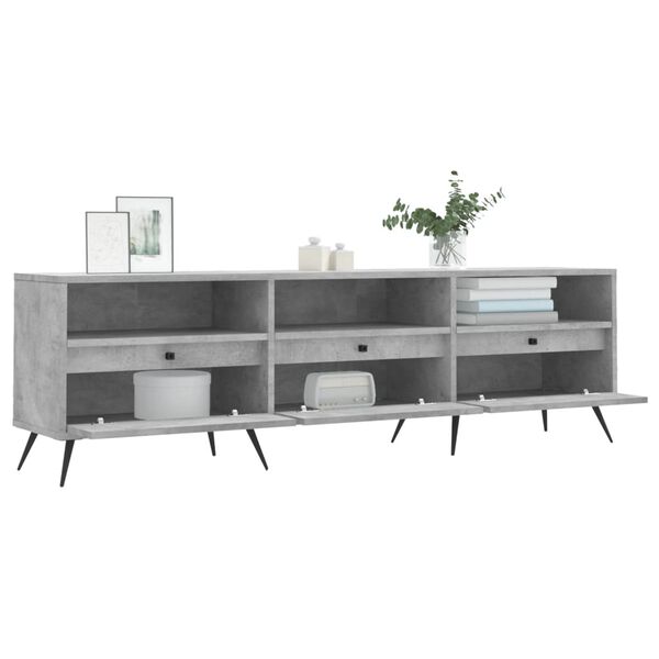 vidaXL Mueble de TV madera contrachapada gris hormig&oacute;n 150x30x44,5 cm