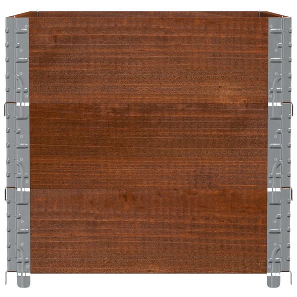 vidaXL Jardinera de madera maciza de pino marr&oacute;n 80x60 cm