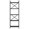 vidaXL Estante de libros Roble Negro 56 x 34 x 171 cm