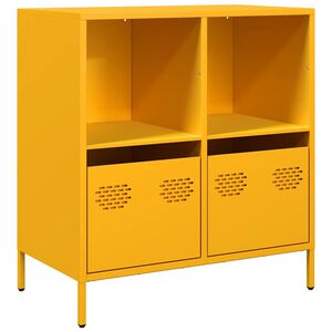 vidaXL Aparador acero laminado en fr&iacute;o amarillo mostaza 68x39x73,5 cm