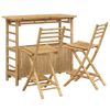vidaXL Mesa de bar y taburetes para exterior 3 uds. Natural Bamb&uacute;