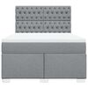vidaXL Cama box spring con colch&oacute;n tela gris claro 140x200 cm