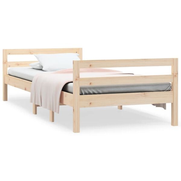 vidaXL Estructura de cama sin colchón madera maciza pino 75x190 cm