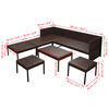 vidaXL Set muebles de jardín 6 piezas y cojines ratán sintético marrón