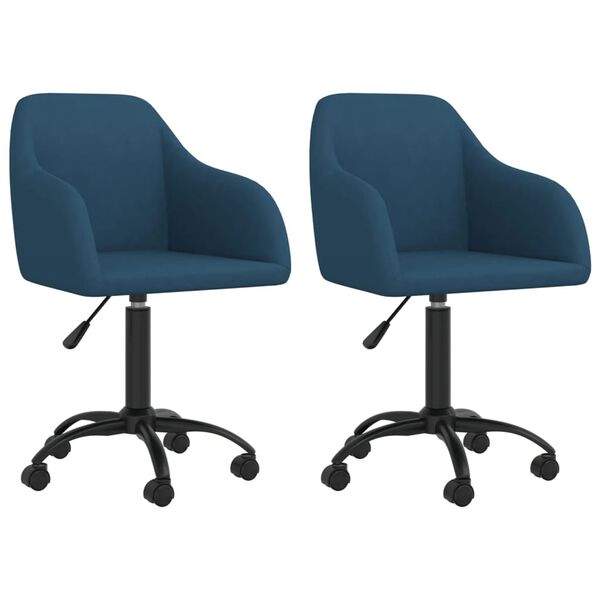vidaXL Sillas de comedor giratorias 2 unidades terciopelo azul