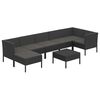 vidaXL Set de muebles de jard&iacute;n 8 pzas y cojines rat&aacute;n sint&eacute;tico negro