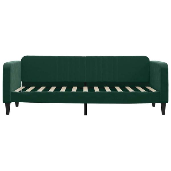 vidaXL Sof&aacute; cama sin colch&oacute;n terciopelo verde oscuro 80x200 cm
