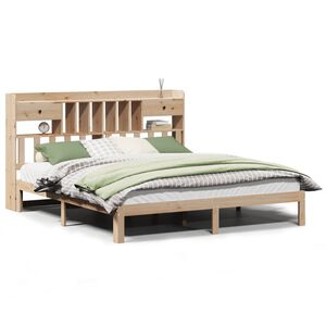vidaXL Cama con estanter&iacute;a sin colch&oacute;n madera maciza de pino 180x200cm