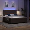 vidaXL Cama tipo Box Spring con LED Marr&oacute;n oscuro 180 x 200 cm tela