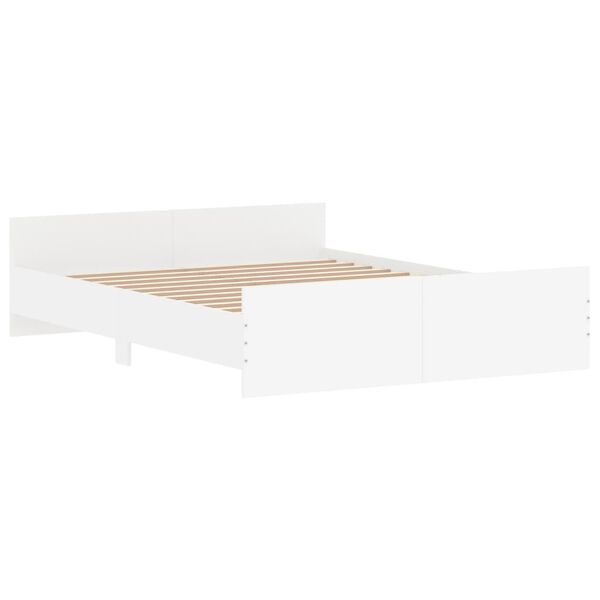 vidaXL Estructura de cama con cabecero y piecero blanco 160x200 cm