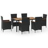 vidaXL Set de comedor de jard&iacute;n 7 piezas y cojines rat&aacute;n sint&eacute;tico