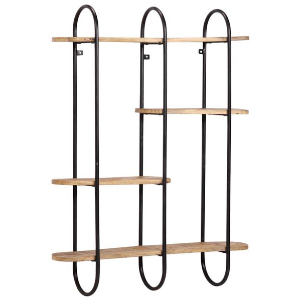 vidaXL Estante de pared madera maciza de mango 90x20x116,5 cm