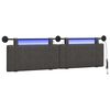 vidaXL Cabecero colgante Negro PU antiguo