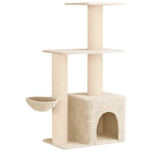 vidaXL &Aacute;rbol para gatos con postes de sisal Crema 133 cm