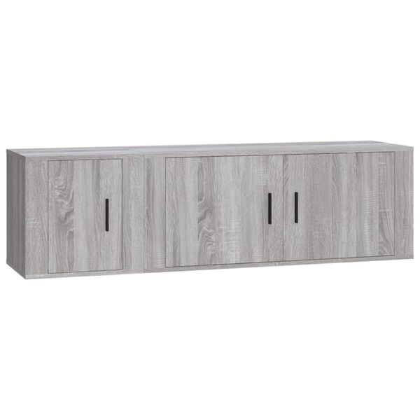 vidaXL Set de muebles para TV 2 pzas madera contrachapada gris Sonoma