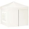vidaXL Carpa para fiestas plegable con paredes laterales crema 2x2 m